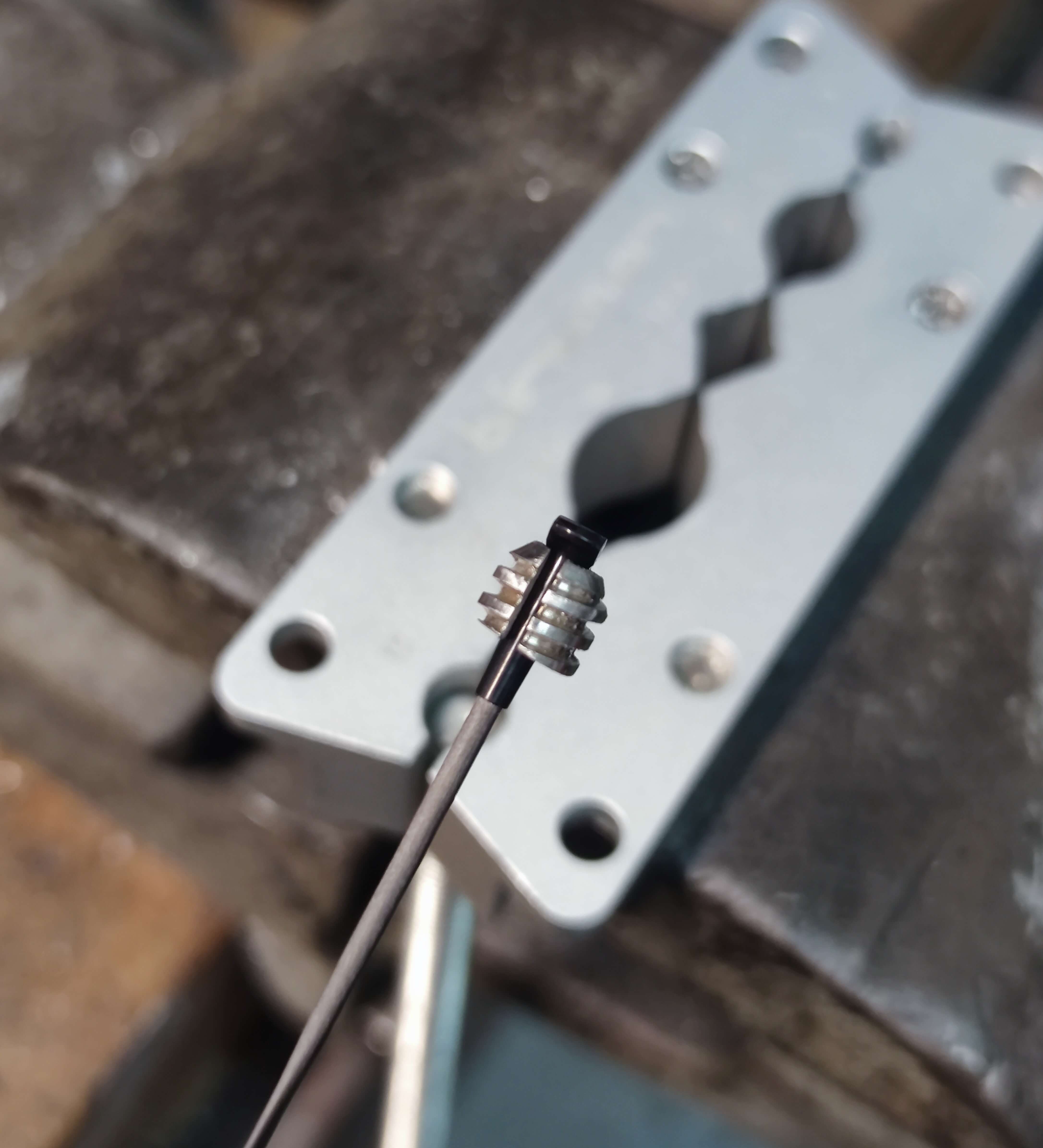 Special mount for my spoke tension meter calibrating machine