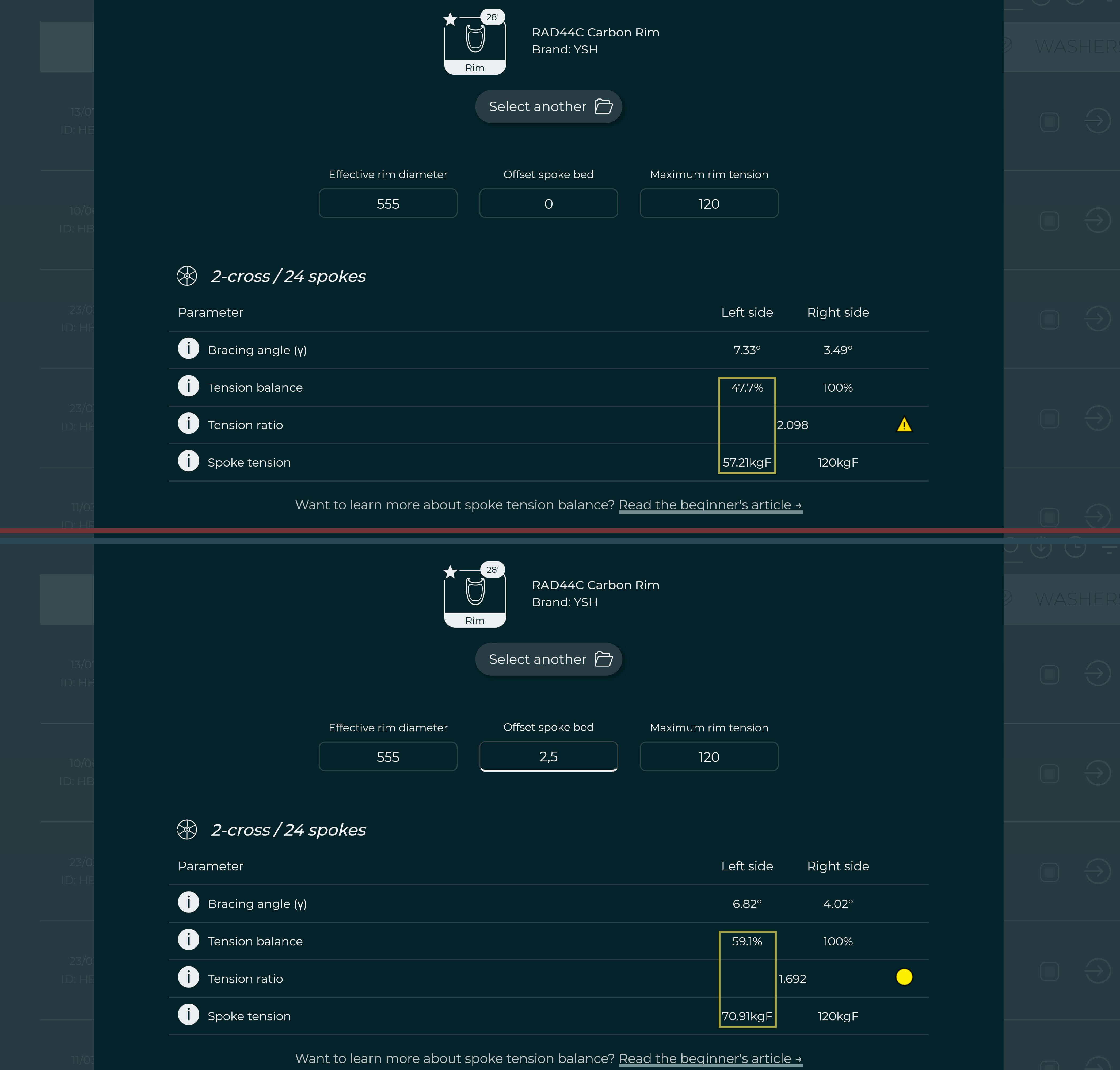 Target tension, tension guide, spoke tension article