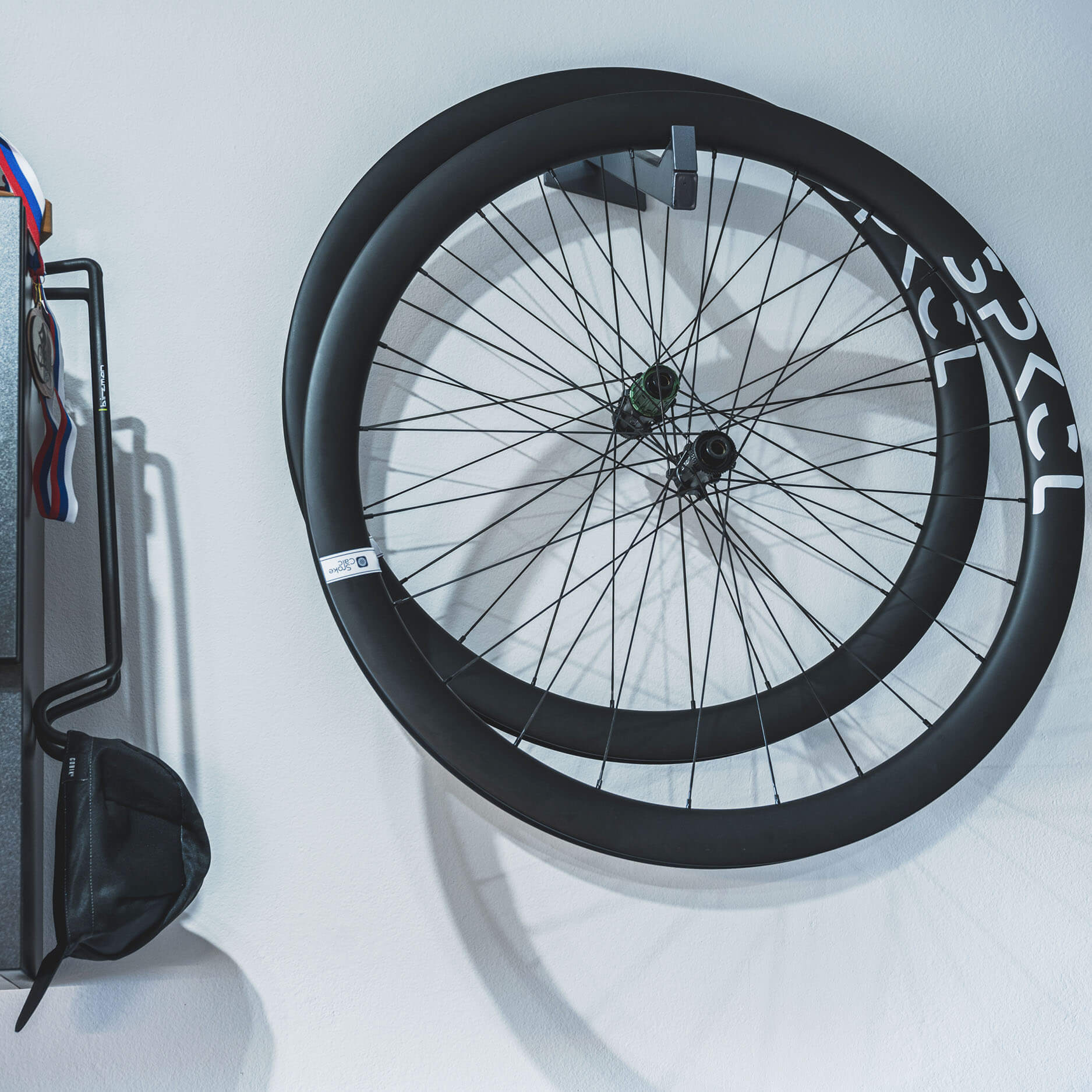 SpokeCalc custom hand-built carbon wheels.