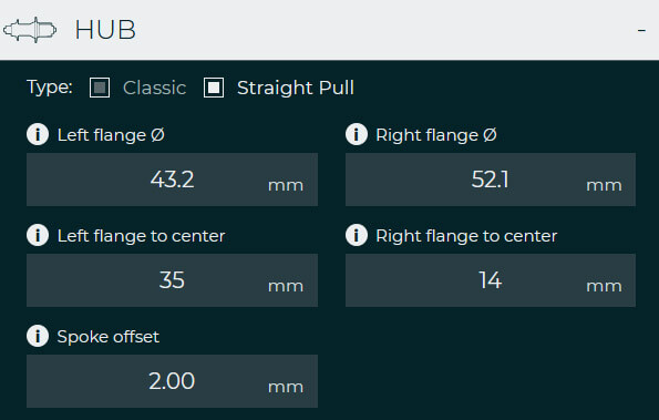 straight pull hub calculations