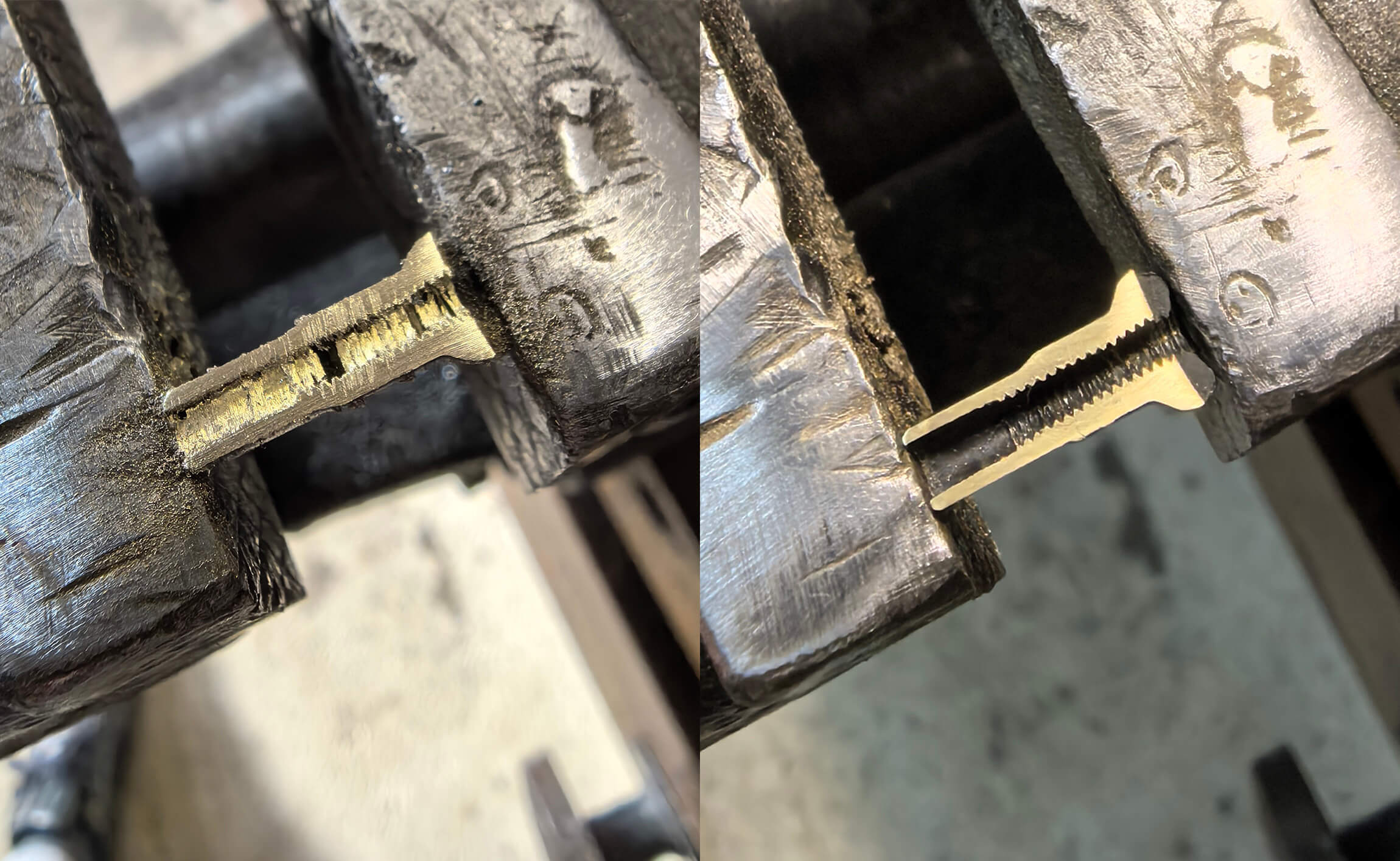 Cutting a spoke nipple in half to get cross-section profile